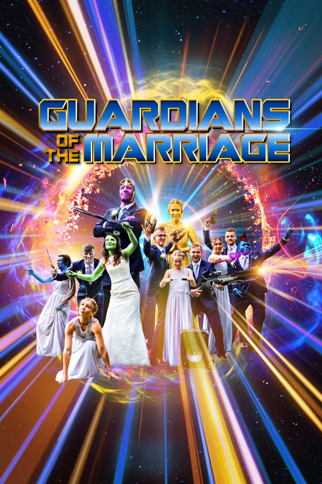 Guardians of the Galaxy wedding photo