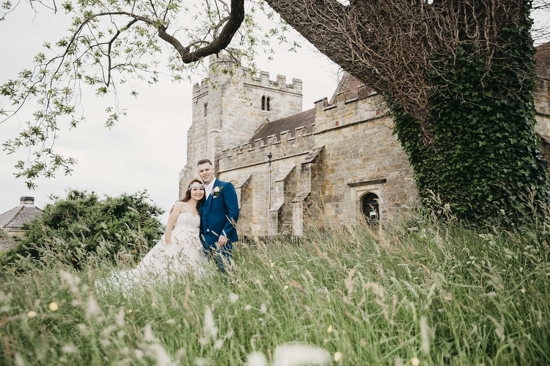 Rustic church wedding photo
